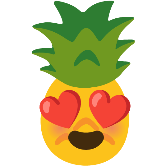 heart eyes pineapple
