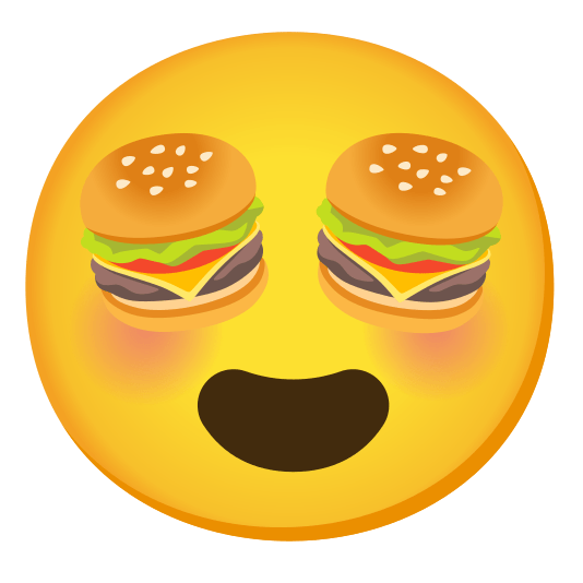 heart eyes hamburger