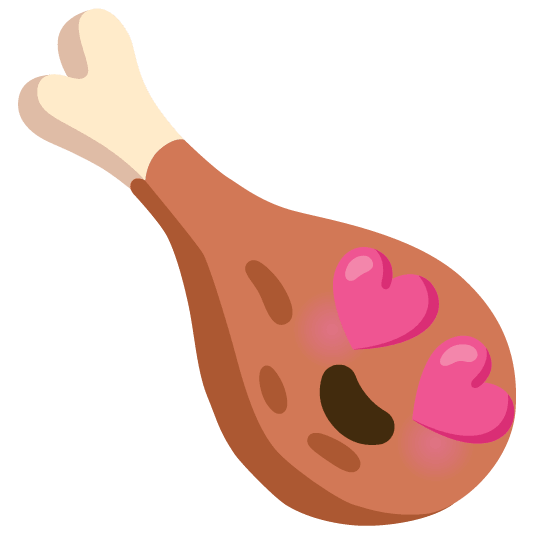 heart eyes poultry leg