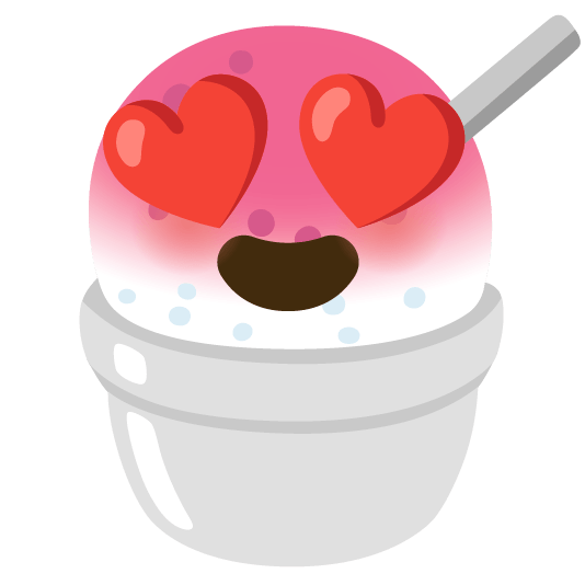 heart eyes shaved ice