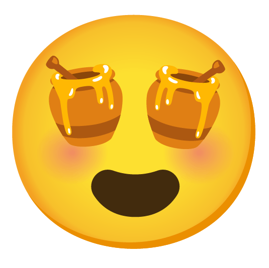 heart eyes honey pot