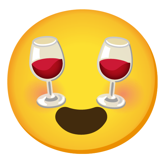 heart eyes wine glass