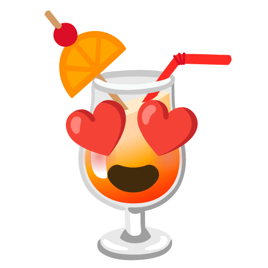 heart eyes tropical drink