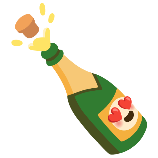 heart eyes champagne