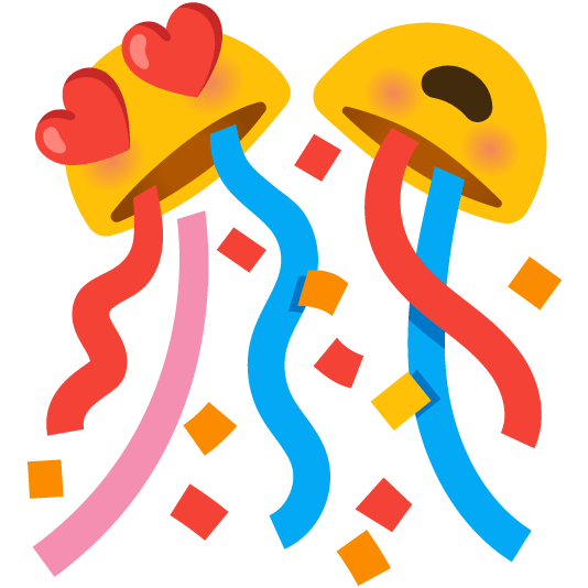 heart eyes confetti ball