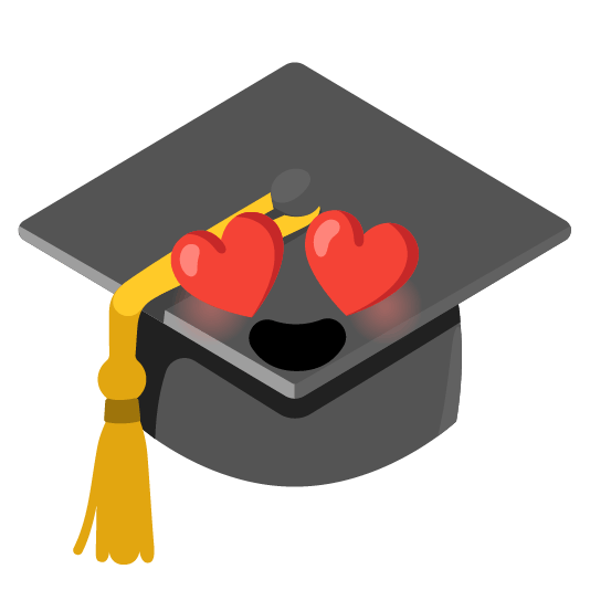 heart eyes mortar board