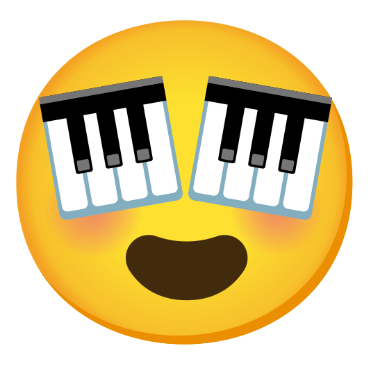 heart eyes musical keyboard