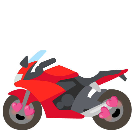 heart eyes racing motorcycle