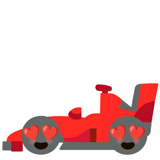 heart eyes racing car