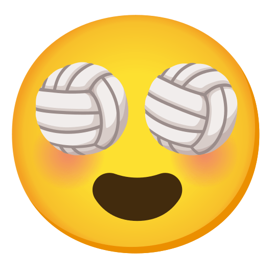 heart eyes volleyball