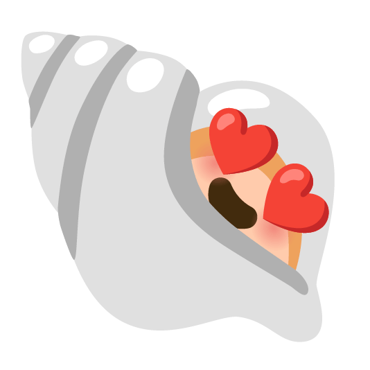 heart eyes shell