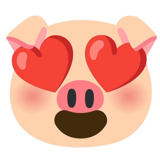 heart eyes pig