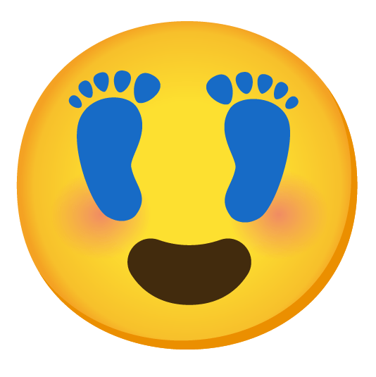 heart eyes footprints