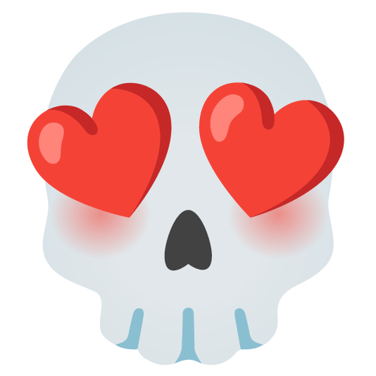 heart eyes skull
