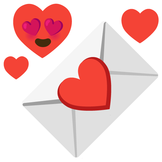 heart eyes love letter