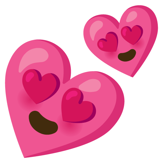 heart eyes two hearts