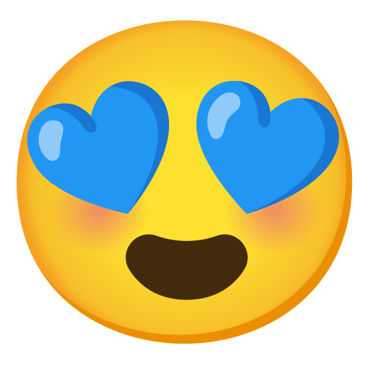 heart eyes blue heart