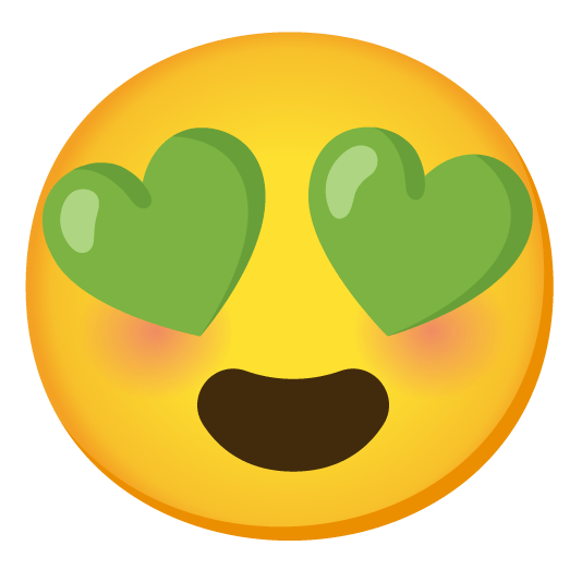heart eyes green heart