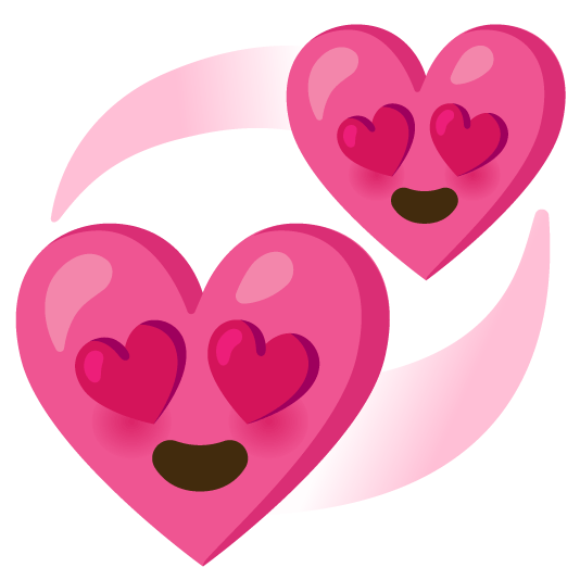 heart eyes revolving hearts