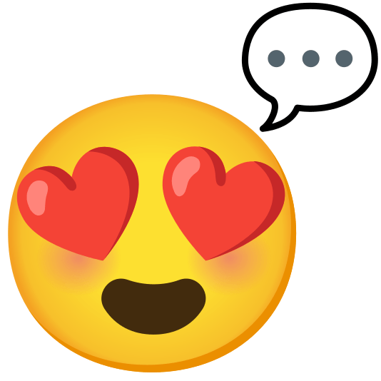 heart eyes speech balloon
