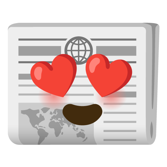 heart eyes newspaper