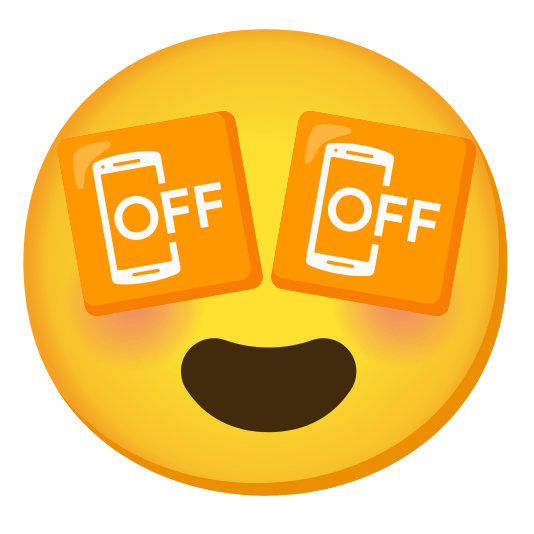 heart eyes mobile phone off