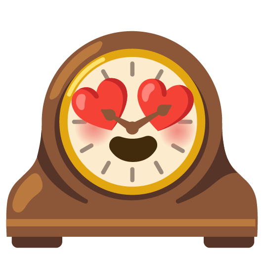 heart eyes mantelpiece clock