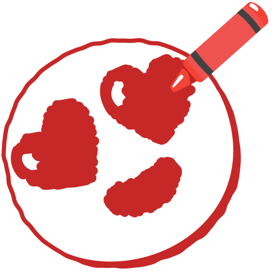 heart eyes lower left crayon