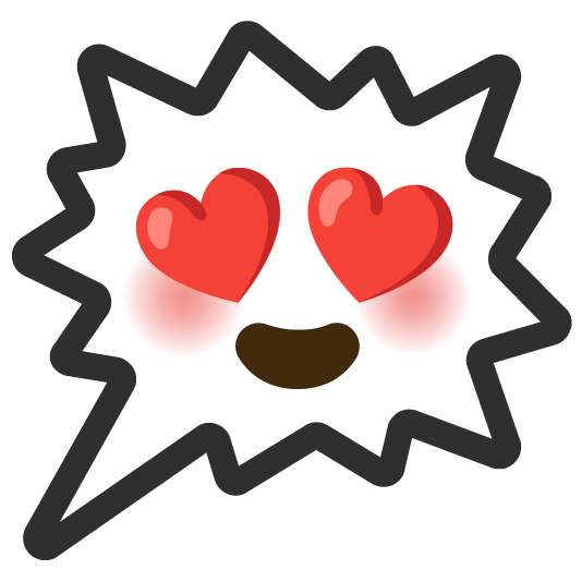 heart eyes right anger bubble