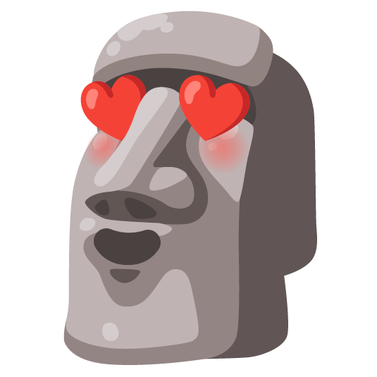 heart eyes moyai
