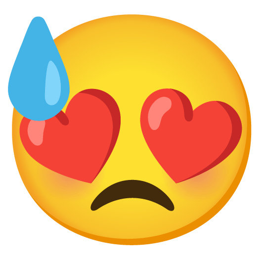 heart eyes sweat