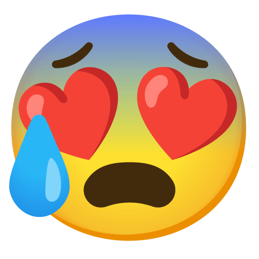 heart eyes cold sweat