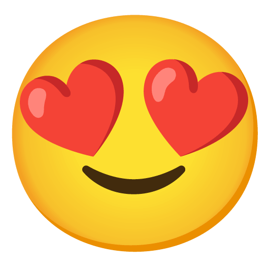 heart eyes slightly smiling face