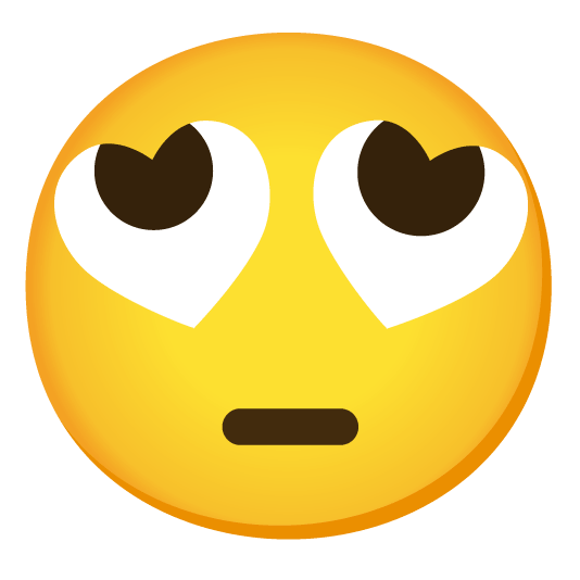 heart eyes face with rolling eyes