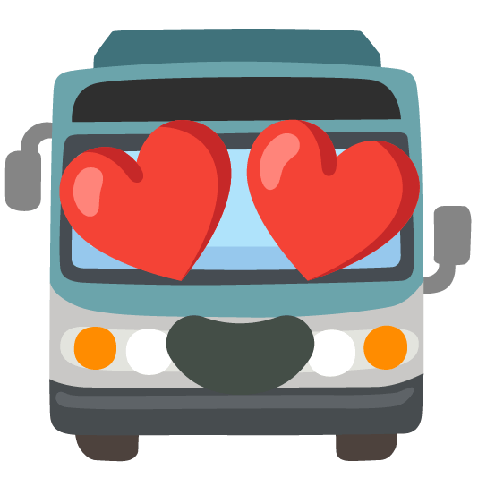 heart eyes bus