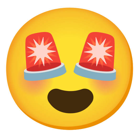 heart eyes rotating light