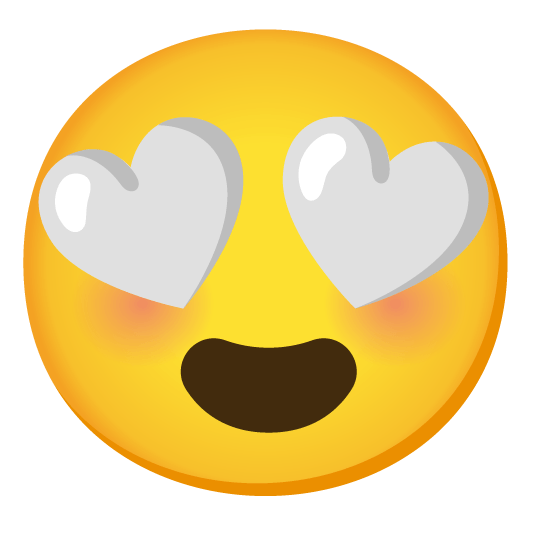 heart eyes white heart