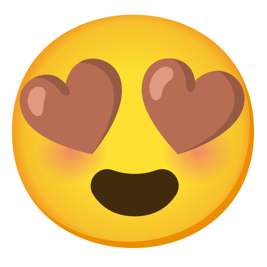 heart eyes brown heart