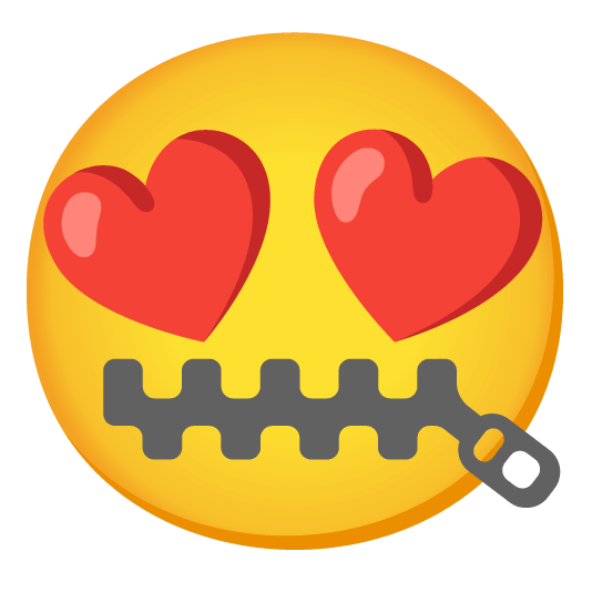 heart eyes zipper mouth face