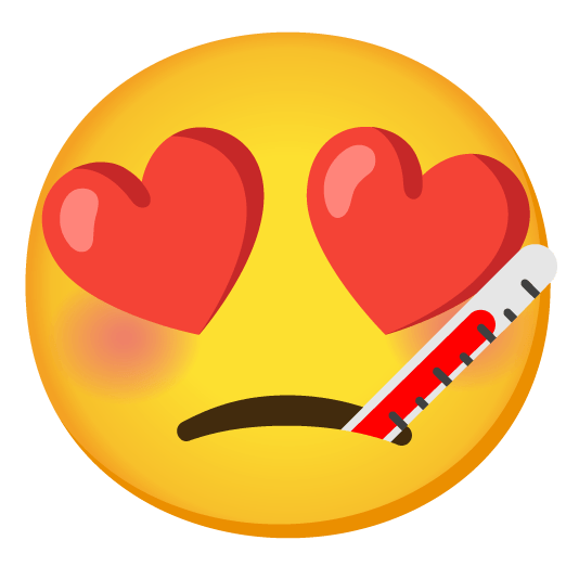 heart eyes face with thermometer
