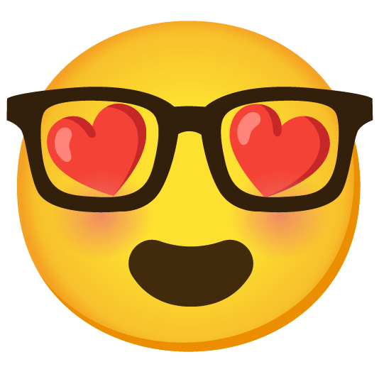 heart eyes nerd face