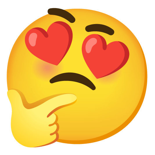 heart eyes thinking face