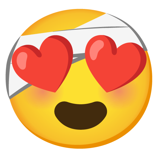 heart eyes face with head bandage
