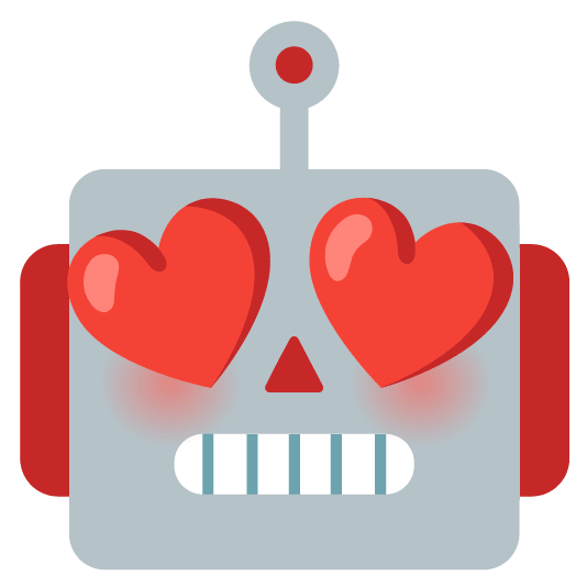 heart eyes robot face