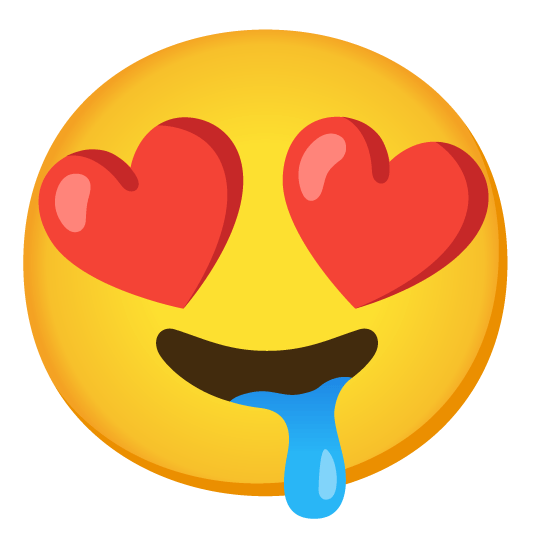 heart eyes drooling face