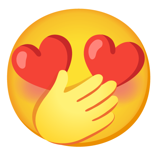 heart eyes face with hand over mouth