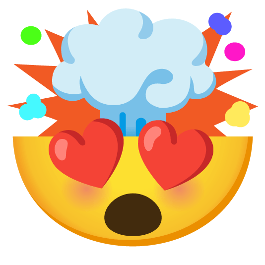 heart eyes exploding head