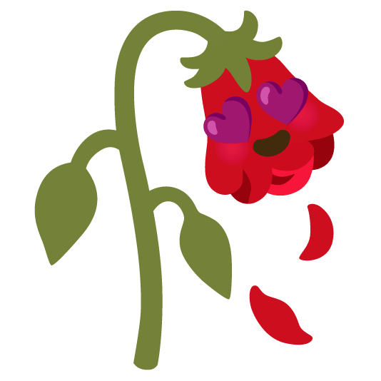heart eyes wilted flower