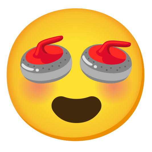 heart eyes curling stone