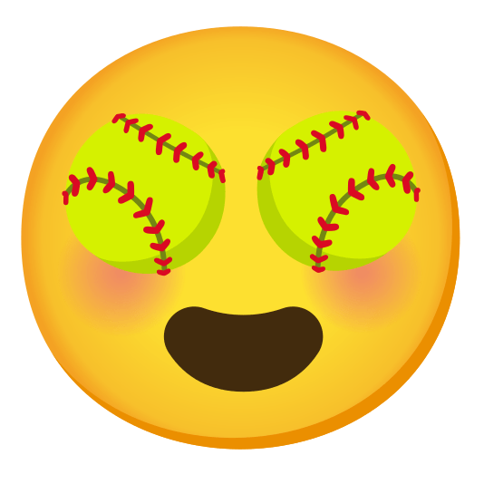 heart eyes softball